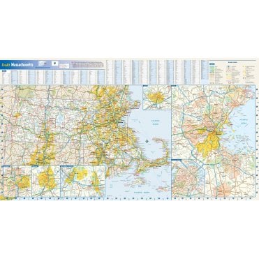 Massachusetts State Wall Map
