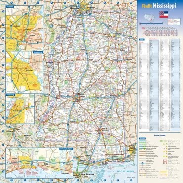 Mississippi State Wall Map
