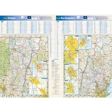 New Hampshire & Vermont State Wall Map