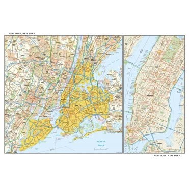 New York, New York Wall Map, large