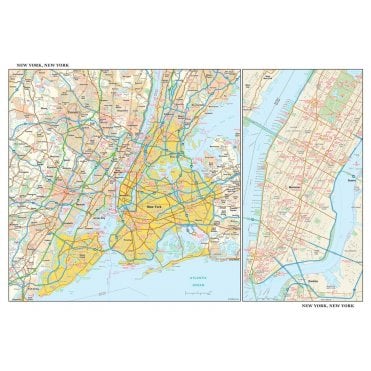 New York, New York Wall Map, small