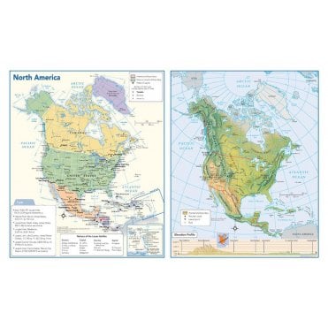 North America Political & Physical Continent Map
