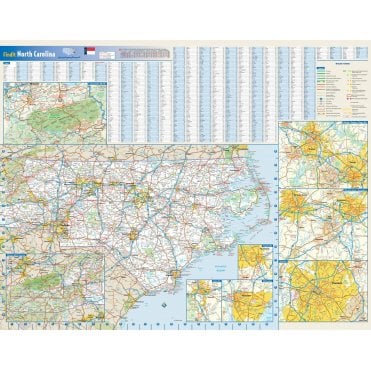 North Carolina State Wall Map