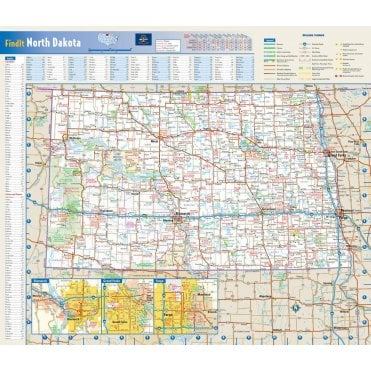 North Dakota State Wall Map