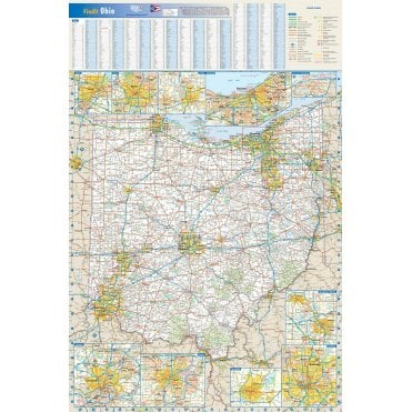 Ohio State Wall Map