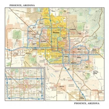 Phoenix, Arizona Wall Map, large