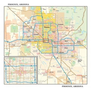 Phoenix, Arizona Wall Map, small