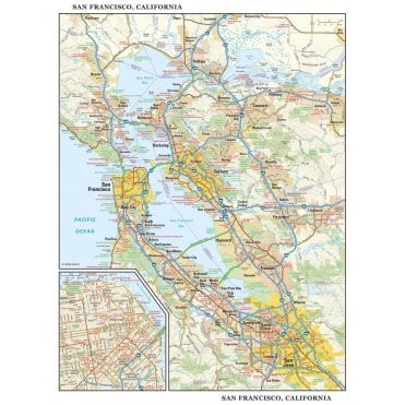 San Francisco, California Wall Map, large