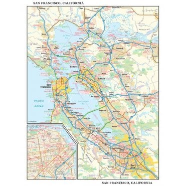 San Francisco, California Wall Map, small