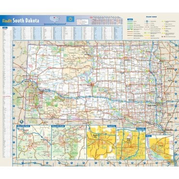 South Dakota State Wall Map