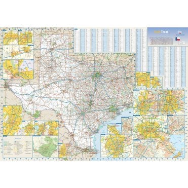 Texas State Wall Map