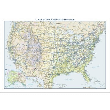 USA Interstate Highways Wall Map