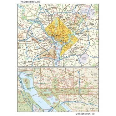 Washington, DC Wall Map, large
