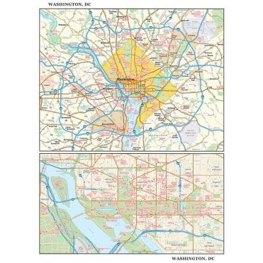 Washington, DC Wall Map, small