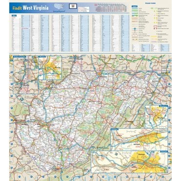 West Virginia State Wall Map
