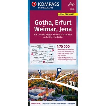 Gotha - Erfurt - Weimar - Jena Kompass | Kompass cycling map