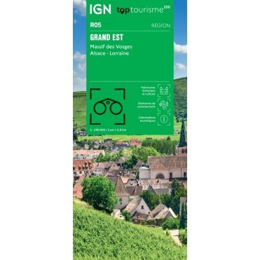 Grand Est, Massif des Vosges, Alsace, Lorraine - IGN regional road map R05
