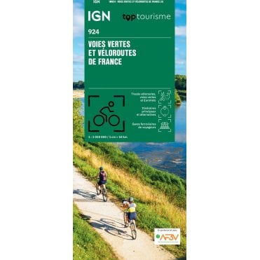 Greenways and Cycle Routes of France - IGN map 924