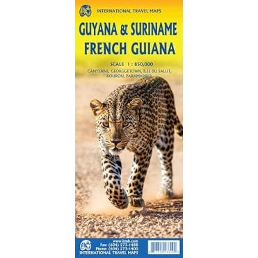 Guyana Suriname and French Guiana Travel Map