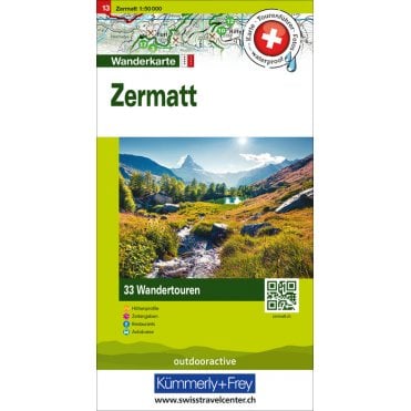 Hallwag Hiking tour map 13: Zermatt