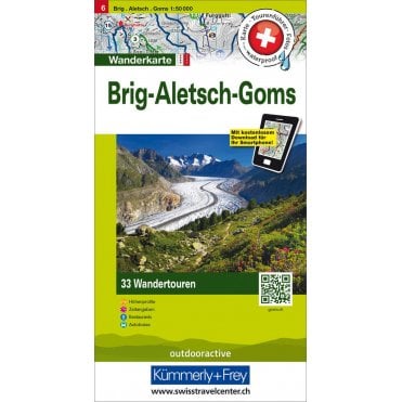 Hallwag Hiking tour map 6: Aletsch-Goms / Brig