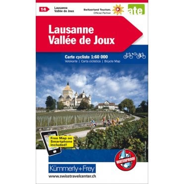 Cycling in Switzerland map 14: Lausanne / Vallée de Joux