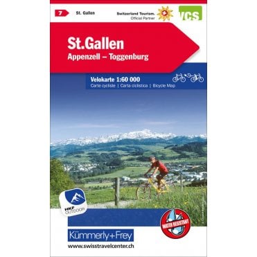 Cycling in Switzerland map 7: St. Gallen / Appenzell - Toggenburg