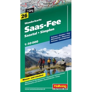 Hallwag Hiking map 26: Saas Fee / Saastal / Simplon