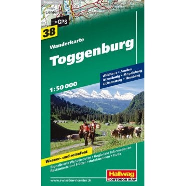 Hallwag Hiking map 38: Toggenburg