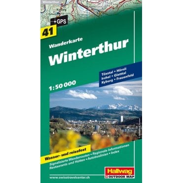 Hallwag Hiking map 41: Winterthur