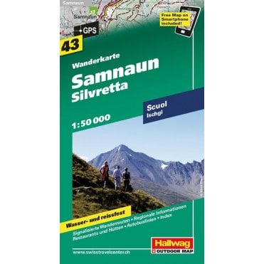 Hallwag Hiking map 43: Samnaun - Silvretta