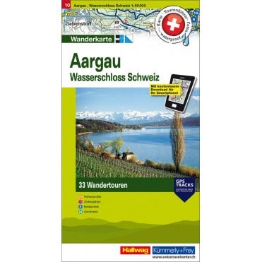 Hallwag Hiking tour map 10: Aargau / Wasserschloss Schweiz