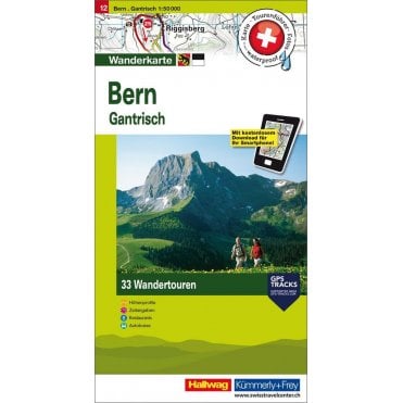 Hallwag Hiking tour map 12: Bern / Gantrisch
