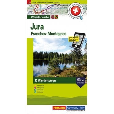 Hallwag Hiking tour map 15: Jura / Franches-Montagnes