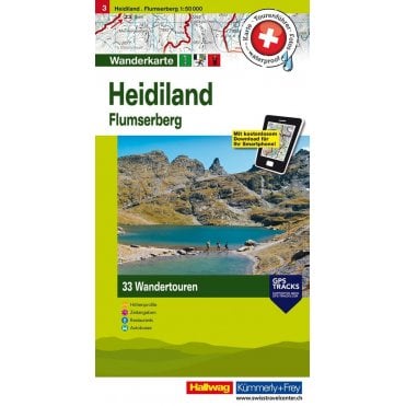 Hallwag Hiking tour map 3: Heidiland / Flumserberg