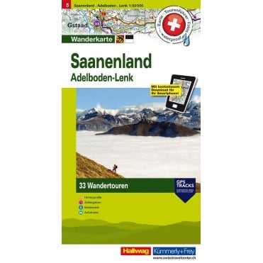 Hallwag Hiking tour map 5: Saanenland / Adelboden-Lenk