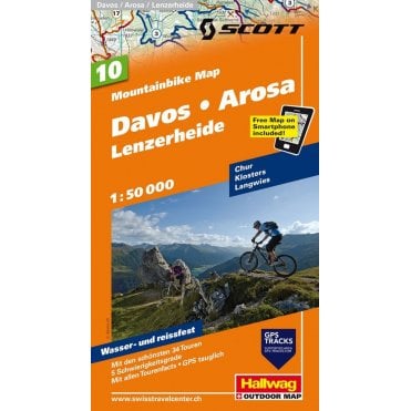 Hallwag mountain bike map 10: Davos-Arosa Lenzerheide