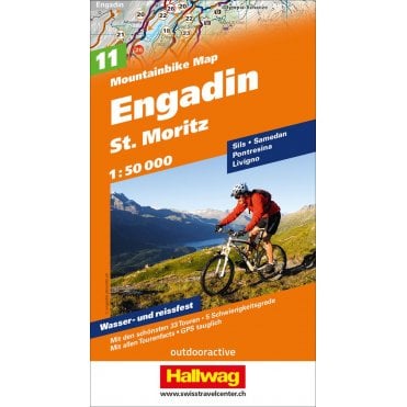 Hallwag mountain bike map 11: Engadin-St. Moritz
