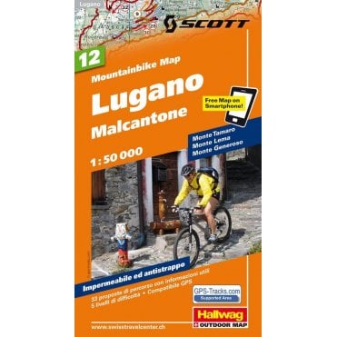 Hallwag mountain bike map 12: Lugano-Malcantone