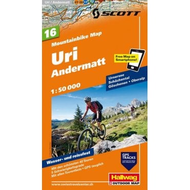 Hallwag mountain bike map 16: Uri - Andermatt