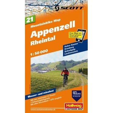 Hallwag mountain bike map 21: Appenzell - Rhine Valley