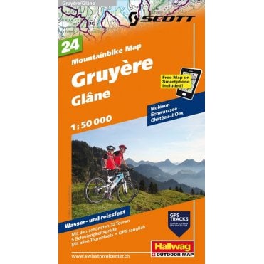 Hallwag mountain bike map 24: Gruyere - Glâne