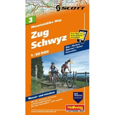Hallwag mountain bike map 3: Zug - Schwyz