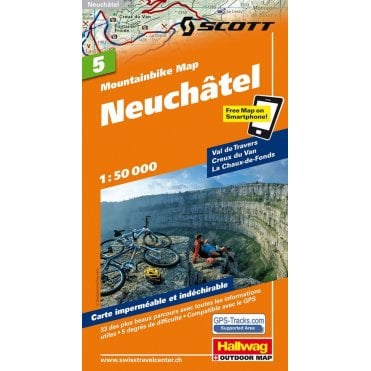 Hallwag mountain bike map 5: Neuchâtel