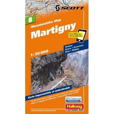 Hallwag mountain bike map 8: Martigny