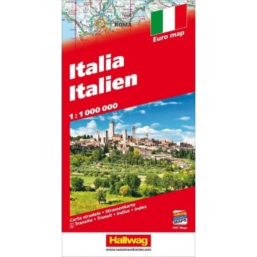 Italy road map with distance table