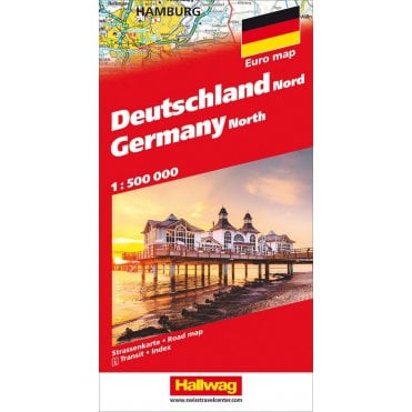 North Germany road map with Distance table