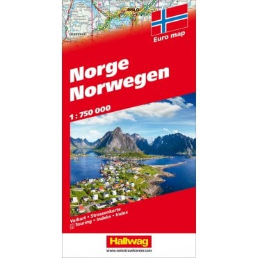 Norway road map with distance table