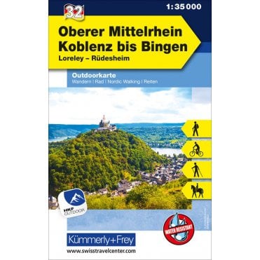 Outdoor map of Germany 32: Central Rhine: Mittelrhein