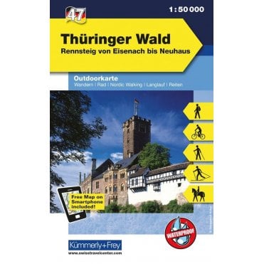 Outdoor map of Germany 47: Thüringer Forest